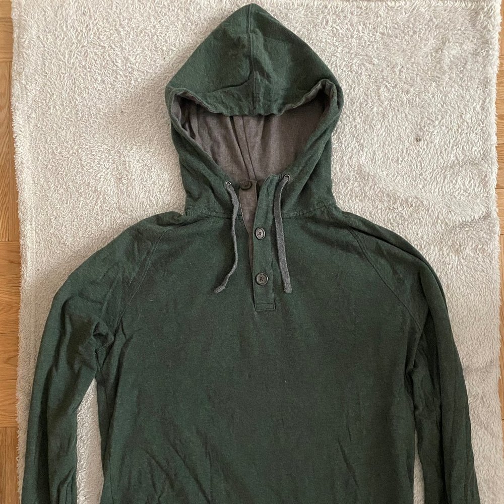 Banana Republic Green and Grey Henley Hoodie